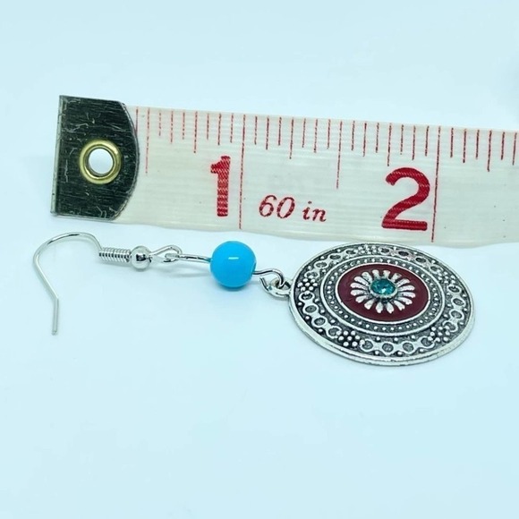 Dangle Earrings with Enamel Detail - Picture 6 of 10